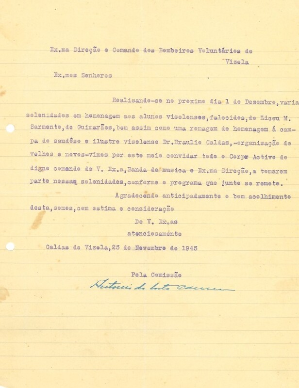 Carta da Comissão de Alunos do Liceu Martins Sarmento