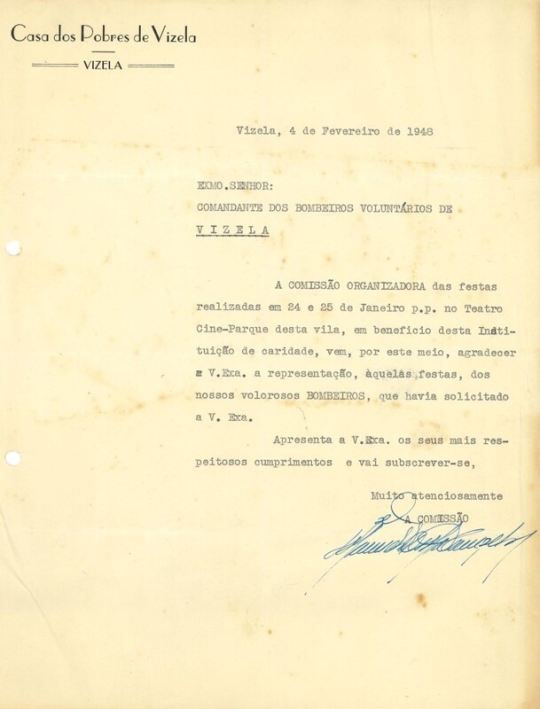 Carta da Casa dos Pobres de Vizela