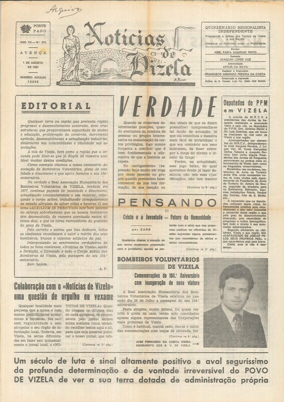 Bombeiros Voluntários de Vizela -  Comemorações do 104º aniversário com inauguração de nova viatura