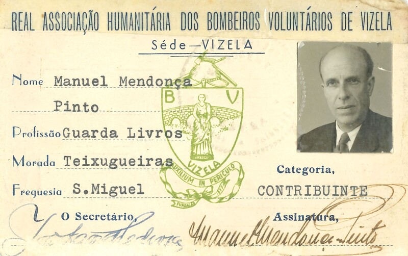 Cartão de sócio de Manuel Mendonça Pinto