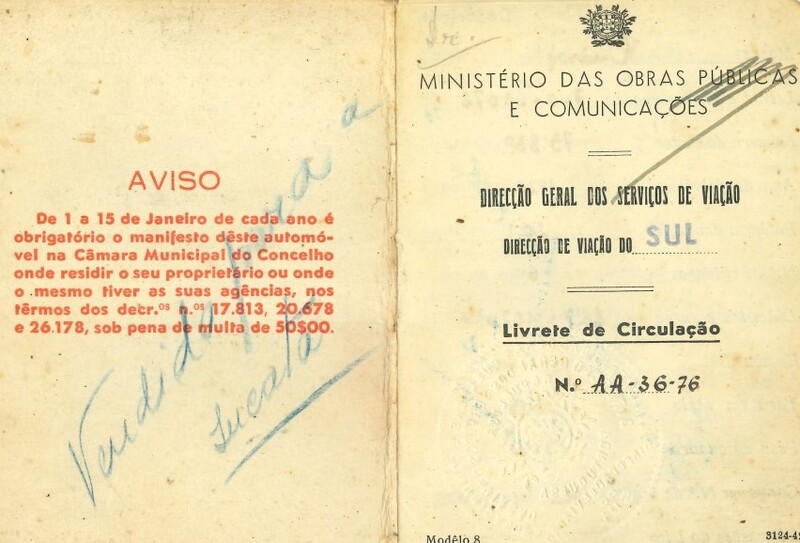 Livrete de viatura Hudson