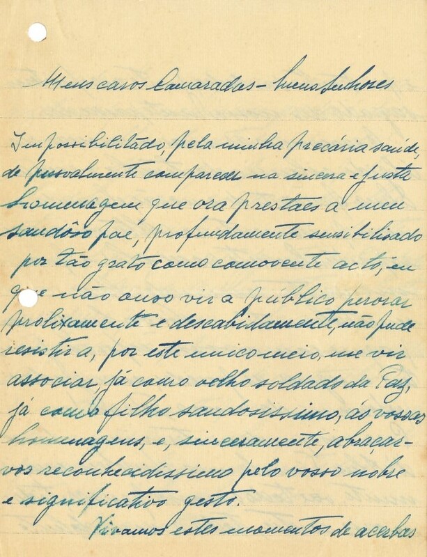 Carta de Arnaldo Videira
