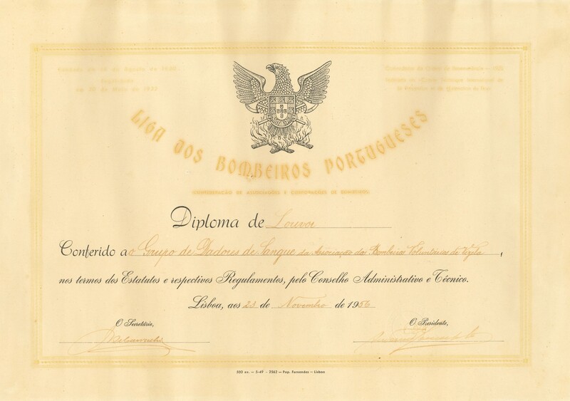 Diploma de Louvor da Liga de Bombeiros Portugueses