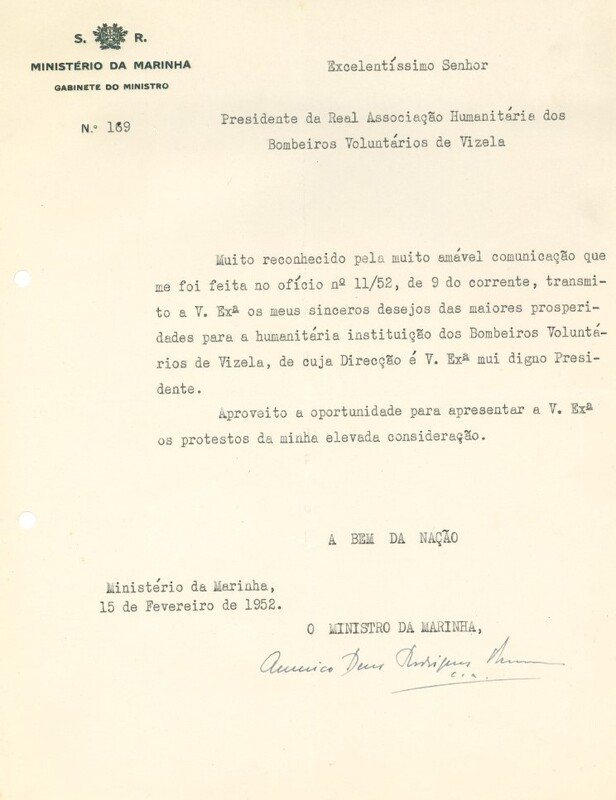 Ofício do Ministério da Marinha